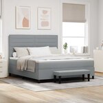 vidaXL Lit à ressorts avec matelas Gris clair 180 x 200 cm tissu