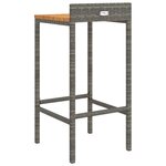 vidaXL Tabourets de bar lot de 2 gris résine tressée et bois d'acacia