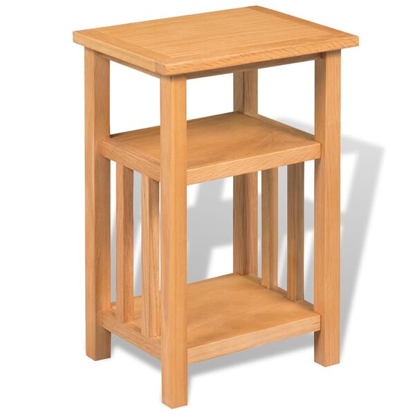 vidaXL Table d'appoint avec étagère à revues Chêne massif 27x35x55 cm