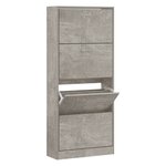 vidaXL Armoire à chaussures Gris béton 63x24x147 cm Bois d'ingénierie