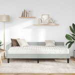 vidaXL Cadre de lit d'angle avec matelas 2 Pièces Gris clair Velours