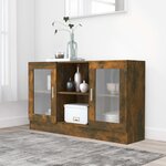 vidaXL Armoire à vitrine Chêne fumé 120x30 5x70 cm Bois d'ingénierie