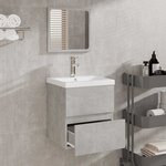 vidaXL Armoire de bain avec miroir gris béton bois d'ingénierie