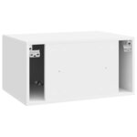vidaXL Meuble TV mural Montage mural Blanc brillant 59 5 x 41 x 30 cm