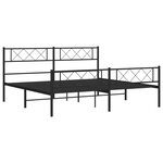 vidaXL Cadre de lit métal avec tête de lit/pied de lit noir 193x203 cm