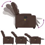 vidaXL Fauteuil de massage inclinable électrique marron similicuir