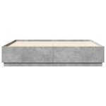 vidaXL Cadre de lit avec LED sans matelas gris béton 200x200 cm