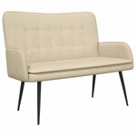vidaXL Sofa 2 places Crème 115 x 61 x 87 cm Tissu