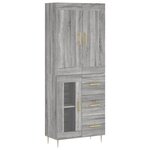 vidaXL Buffet haut Sonoma gris 69 5x34x180 cm Bois d'ingénierie