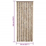 vidaXL Rideau anti-mouches marron foncé et beige 56x185 cm chenille