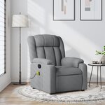 vidaXL Fauteuil inclinable de massage gris clair tissu