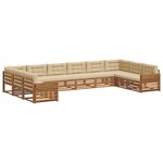 vidaXL Ensembles de canapés 7 pc Naturel et Beige Bois d'Acacia Massif