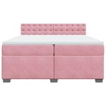 vidaXL Sommier à lattes de lit avec matelas Rose 200x200 cm Velours