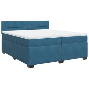 vidaXL Sommier à lattes de lit et matelas Bleu 200x200 cm velours