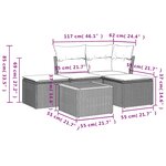 vidaXL Salon de jardin 5 Pièces avec coussins noir résine tressée