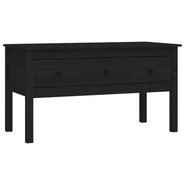 vidaXL Table basse Noir 102x49x55 cm Bois massif de pin