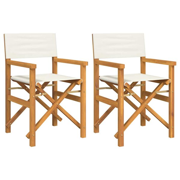 vidaXL Chaises de metteur en scène pliantes lot de 2 Bois teck massif