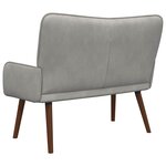 vidaXL Sofa 2 places Gris clair 115 x 61 x 87 cm Velours (V)