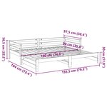 vidaXL Lit de jour et lit gigogne sans matelas 90x190 cm bois massif