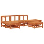 vidaXL Ensemble de salon de jardin 6 Pièces Brun cire Bois de pin massif