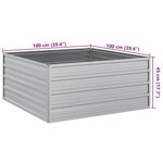 vidaXL Lit surélevé de jardin 100x100x45 cm Acier galvanisé Argenté