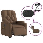 vidaXL Fauteuil inclinable de massage électrique Marron Tissu