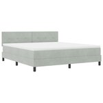 vidaXL Lit à ressort avec matelas et lumière LED Gris clair 180x200 cm Velours