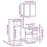 vidaXL Ensemble de meubles de salle de bain 3 Pièces Chêne fumé