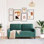 vidaXL Canapé à 2 places Vert foncé 140 cm Velours
