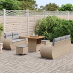 vidaXL Ensemble de canapé de jardin 8 Pièces Beige et Gris clair