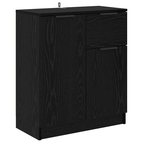 vidaXL Buffet avec tiroir Chêne noir 60 x 30 x 70 cm Bois d'ingénierie