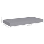 vidaXL Étagères murales flottantes 4 Pièces gris 50x23x3 8 cm MDF