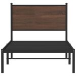 vidaXL Cadre de lit en métal sans matelas chêne marron 90x200 cm