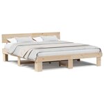 vidaXL Cadre de lit Marron 180 x 200 cm Bois massif en pin