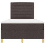 vidaXL Lit à ressorts avec matelas Marron foncé 120 x 200 cm tissu