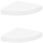 vidaXL Étagères d'angle flottantes 2 Pièces blanc 25x25x3 8 cm MDF