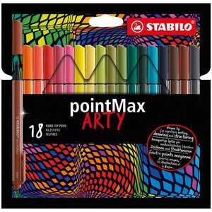 Stylo-feutre pointmax arty étui carton de 18 stabilo