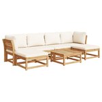vidaXL Salon de jardin avec coussins 7 Pièces bois massif d'acacia