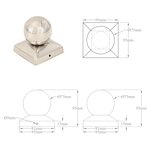 vidaXL Bouchons de poteau 6 Pièces Globe final Acier inoxydable 91x91 mm
