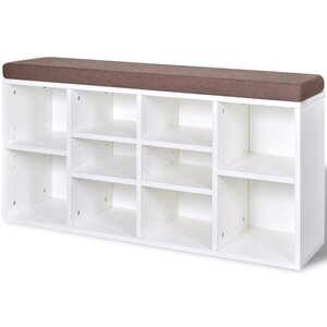 vidaXL Banc de rangement à chaussures 10 compartiments Blanc
