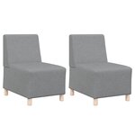 vidaXL Unité de Sofa Modulaire Sans Accoudoirs 2 Pièces Gris clair