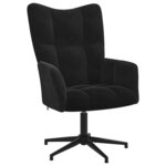 vidaXL Chaise de relaxation avec tabouret Noir Velours