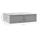 vidaXL Boîte de rangement Tissu 70x40x18 cm Gris