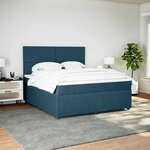 vidaXL Sommier à lattes de lit et matelas bleu 180x200 cm velours