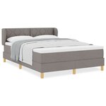 vidaXL Sommier avec Matelas Taupe - 160x200 cm Tissu
