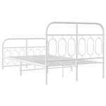 vidaXL Cadre de lit métal sans matelas et pied de lit blanc 120x190 cm