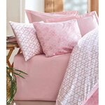 Parure de lit - housse de couette 220 x 240 + 2 taies d'oreiller 60 x 60 coton renforcé - Rose
