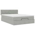 vidaXL Cadre de lit ottoman et matelas gris clair 140x190 velours
