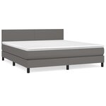 vidaXL Sommier à lattes de lit avec matelas Gris 160x200 cm Similicuir