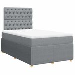 vidaXL Sommier à lattes de lit avec matelas Gris clair 120x200cm Tissu